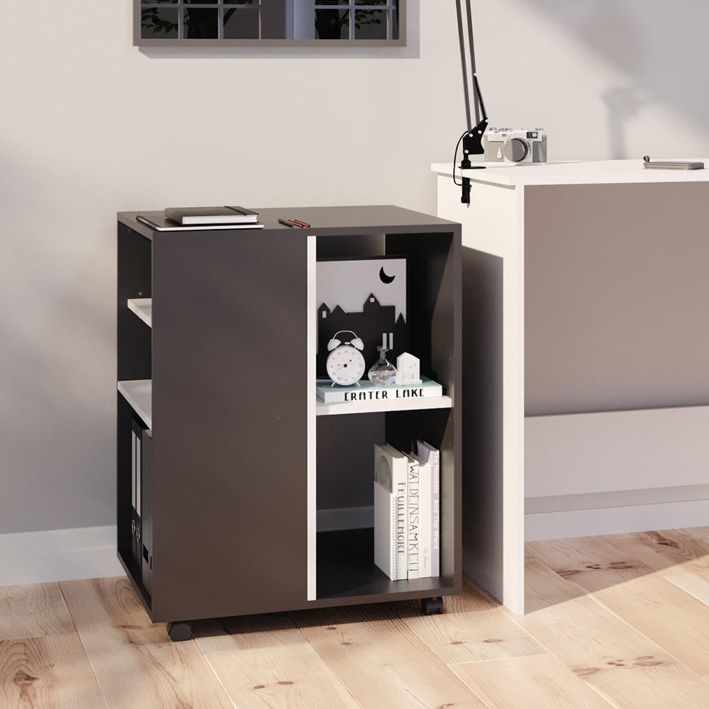 ROLLCONTAINER Anthrazit 59.4 x 52.6 cm - Anthrazit/Weiß, Holzwerkstoff (59.4/72/52.6cm) - Vicco