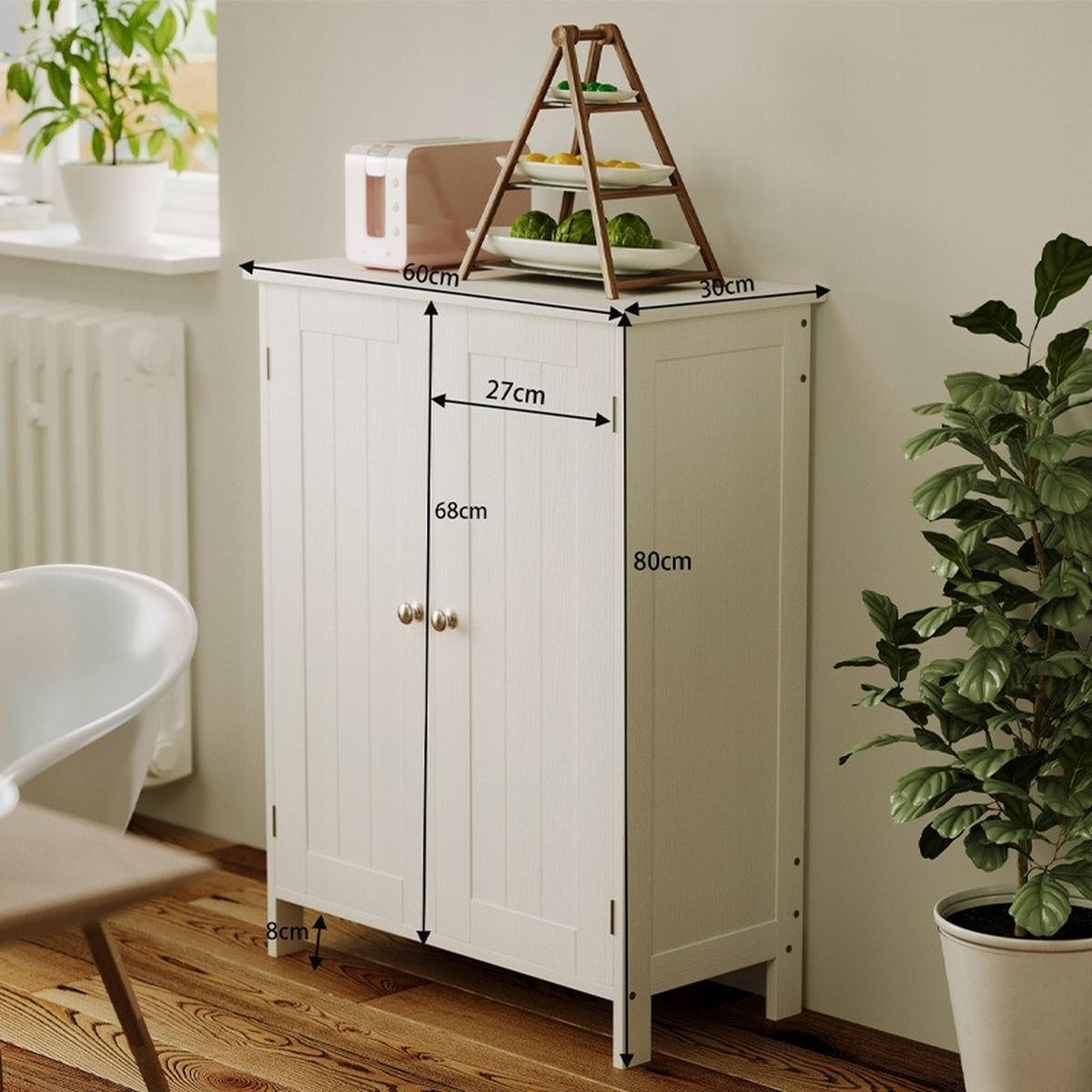 SCHRANK, REGAL, Weiß, 30/60/80 cm - Weiß, Holzwerkstoff (60/80/30cm)
