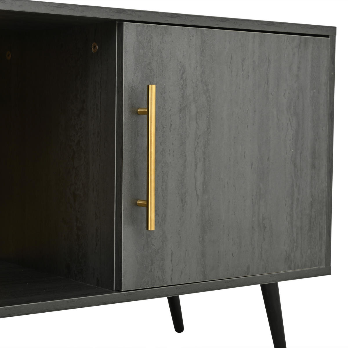 TV-SCHRANK in Grau/Braun mit 3 Türen und Kabeldurchführungen 200/40/55.5 cm - Grau, Holzwerkstoff (200/55.5/40cm) - Redom