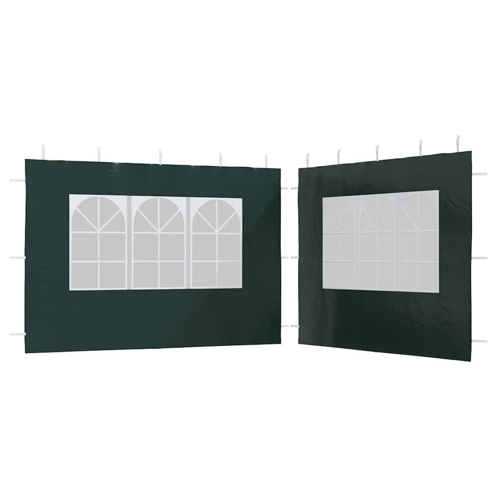 PARTYZELT-SEITENWÄNDE 2 Stück Mit Fenster Pe Grün - Grün, Kunststoff (300/195cm) - vidaXL