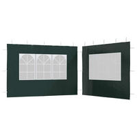 PARTYZELT-SEITENWÄNDE 2 Stück Mit Fenster Pe Grün - Grün, Kunststoff (300/195cm) - vidaXL