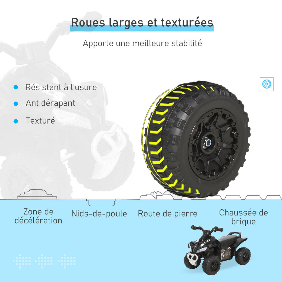 KINDERQUAD DE-16952 LED-Licht & Sound Schwarz - Schwarz, Kunststoff (67/38/44cm) - ComfortXL