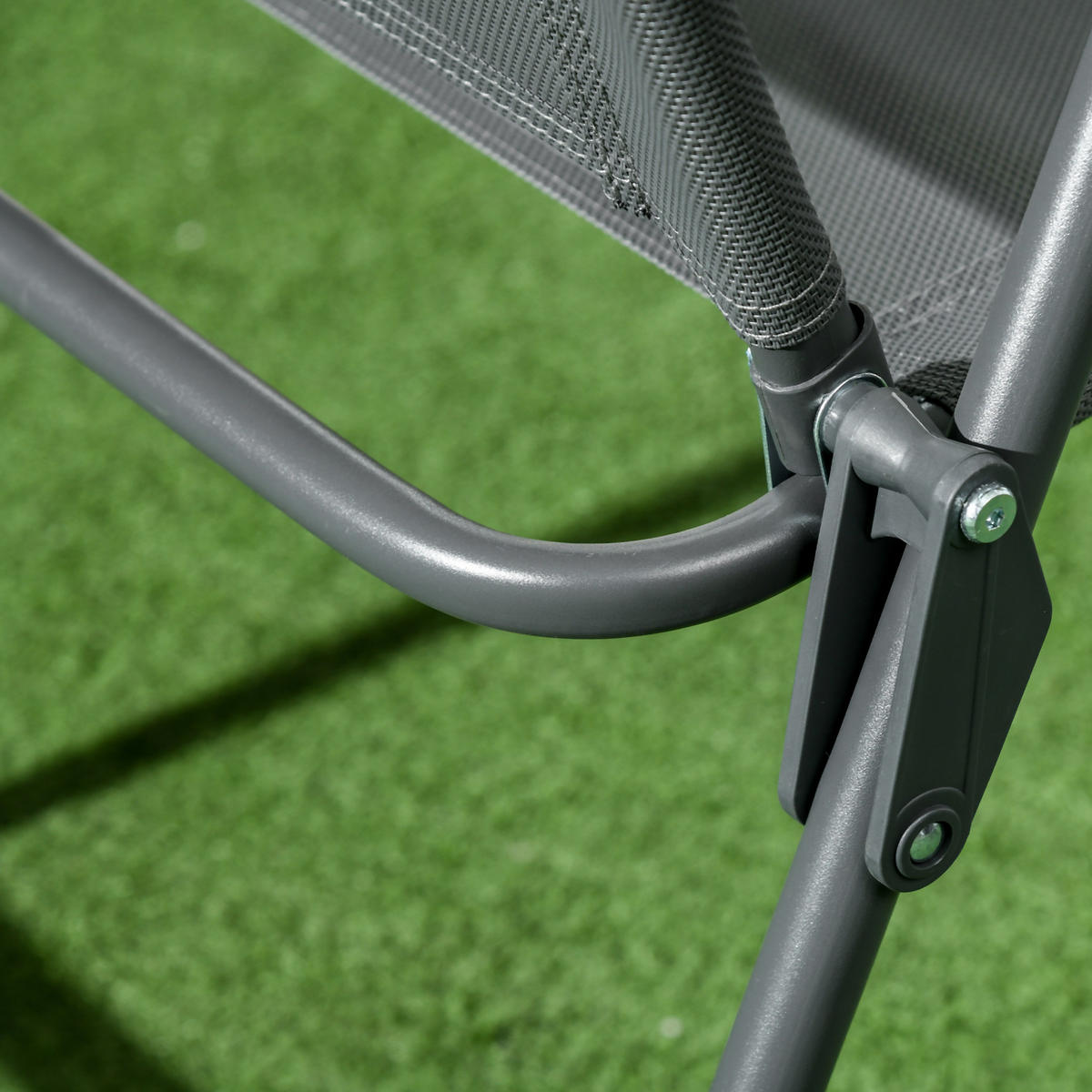 BISTRO-SET DE-07313 3-teilig, klappbar mit Glastisch Dunkelgrau - Dunkelgrau, Metall - ComfortXL