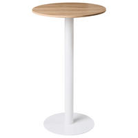 STEHTISCH Hellbraun/Weiß 60/60 cm Morella - Hellbraun, Holzwerkstoff (60/60/102cm) - Beliani