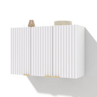 HÄNGESCHRANK DE-38748 90/29/60 cm 3 Türen und Wellenstruktur Weiß - Weiß, Holzwerkstoff (90/60/29cm) - ComfortXL