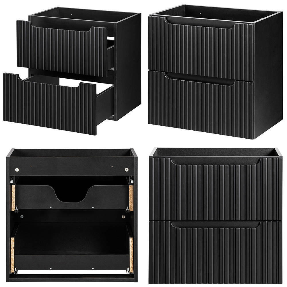 WASCHTISCHUNTERSCHRANK Skelbolu - Schwarz, Holzwerkstoff/Metall (61/60/40cm) - [en.casa]