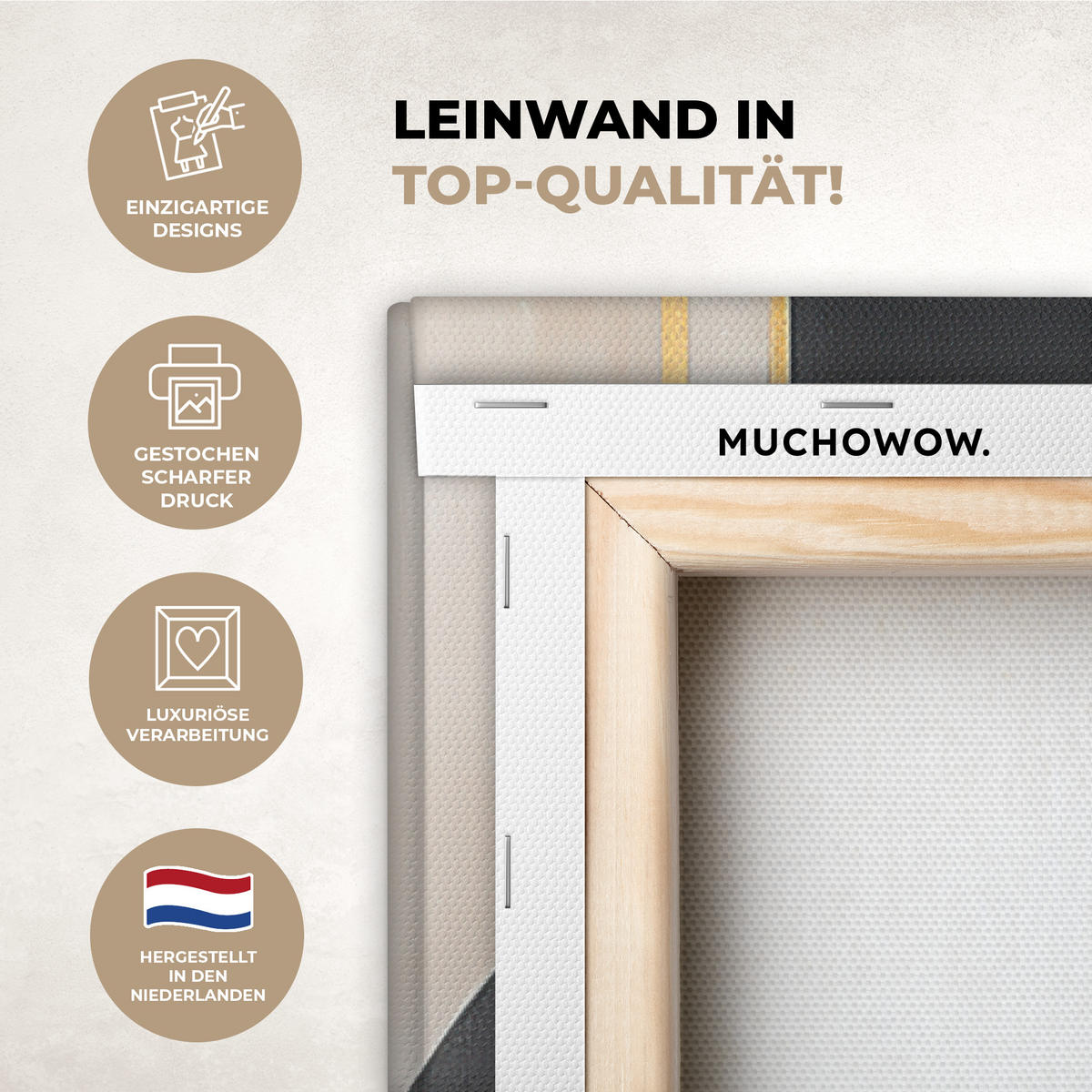 LEINWANDBILD Abstrakt - Gold - Silber - Formen - Ästhetisch - Modern Deko Groß 90x140 cm - Goldfarben, Textil (90/140cm) - MuchoWow