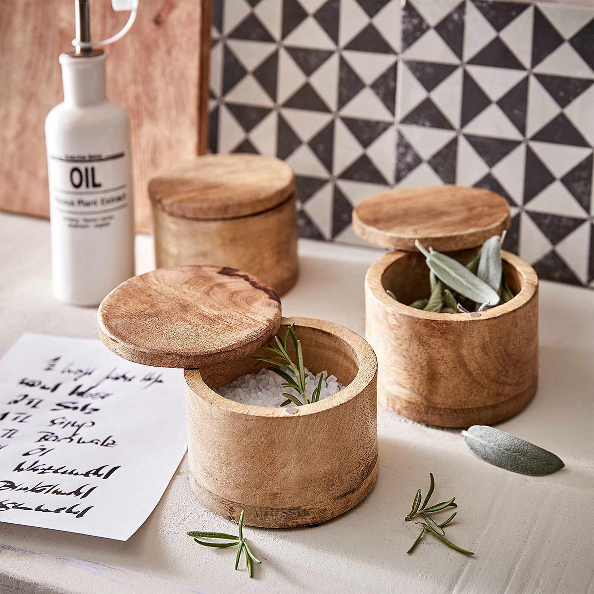 GEWÜRZDOSE (4er Set) Mango Days - Braun, Holz (9/8/9cm) - Butlers