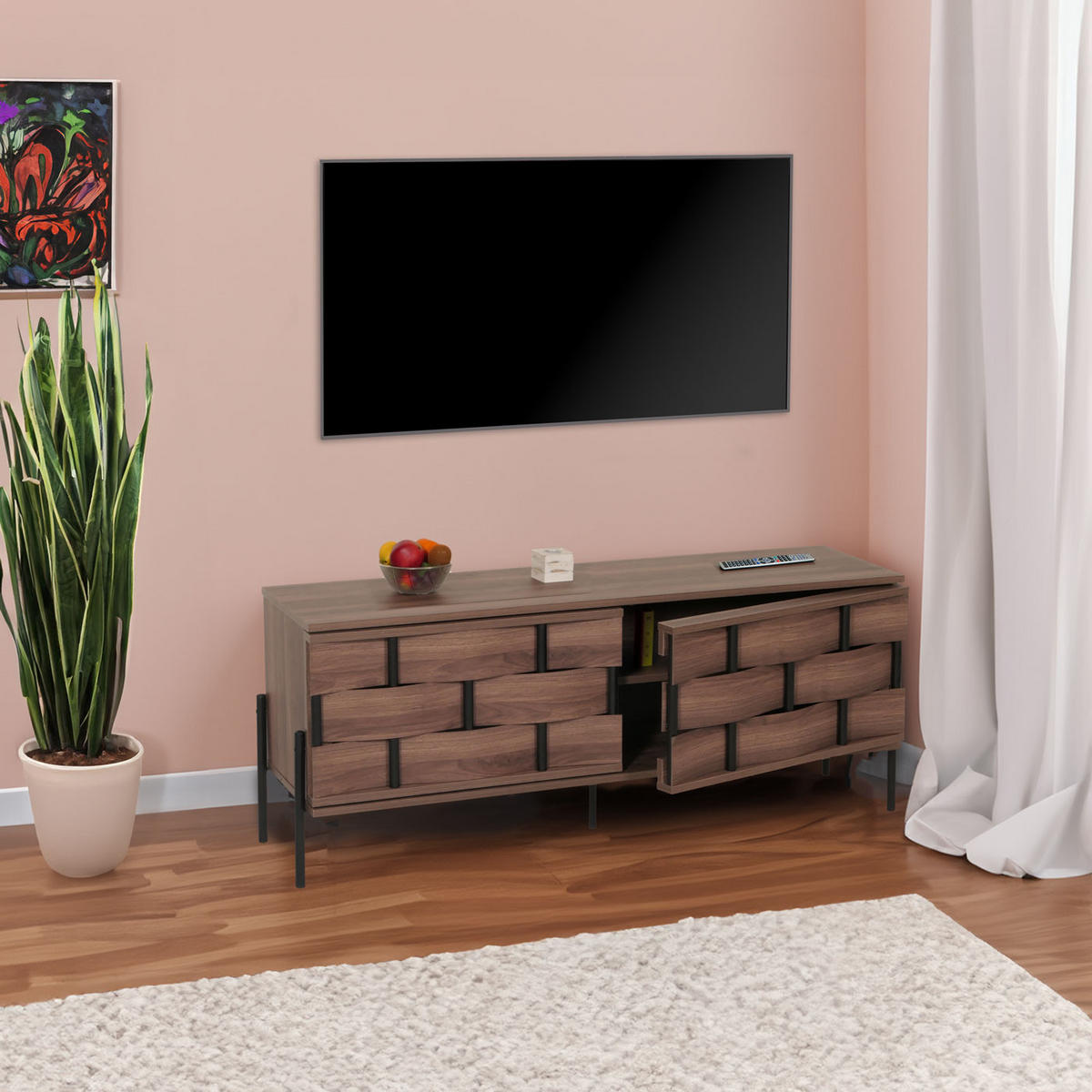 TV-RACK Braun - Braun, Holz (120/51/35cm) - MCW
