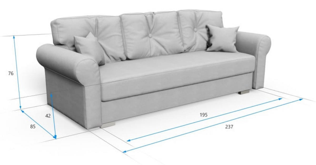 SOFA 3-SITZER Beige TOP Mit Schlaffunktion - Beige, Textil (237/76/85cm) - Sepro Meble