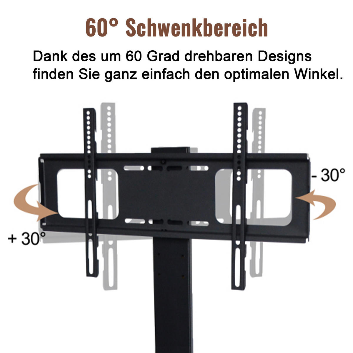 TV-LOWBOARD 116/42/125 cm mit Kabeldurchlass und höhenverstellbarem TV-Ständer - Braun, Holzwerkstoff (116/125/42cm) - BEAOK