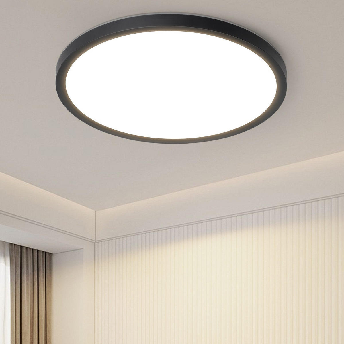 LED-DECKENLEUCHTE Lind 22/22/2.6cm - Schwarz, Kunststoff (22/22/2.6cm) - Nettlife