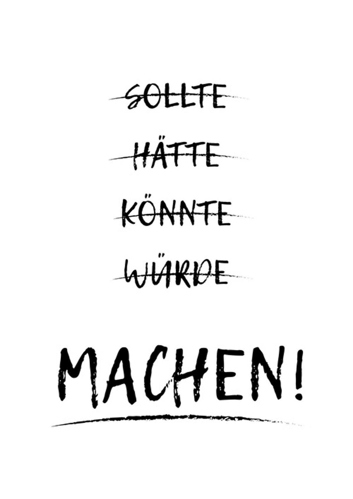 POSTER DIN A4 21x29,7 cm Motivation Typografie schwarz weiß - Weiß, Papier (21/29.7/2cm) - artissimo
