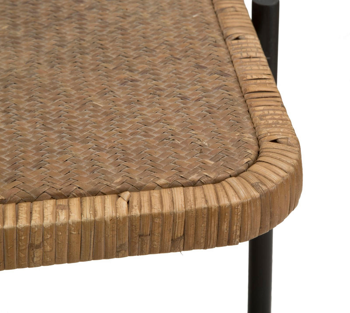 COUCHTISCH Cebu, mehrfarbig, Eisen und Rattan, 75 x 55 x 46,5 cm - Multicolor, Naturmaterialien/Metall (55/75/46.5cm) - Mauro Ferretti