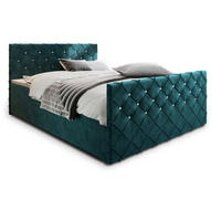 BOXBETT MANDI 140x200 cm mit Matratze und Topper - Blau - Blau/Grün, Holz (140/200cm) - MASSENO