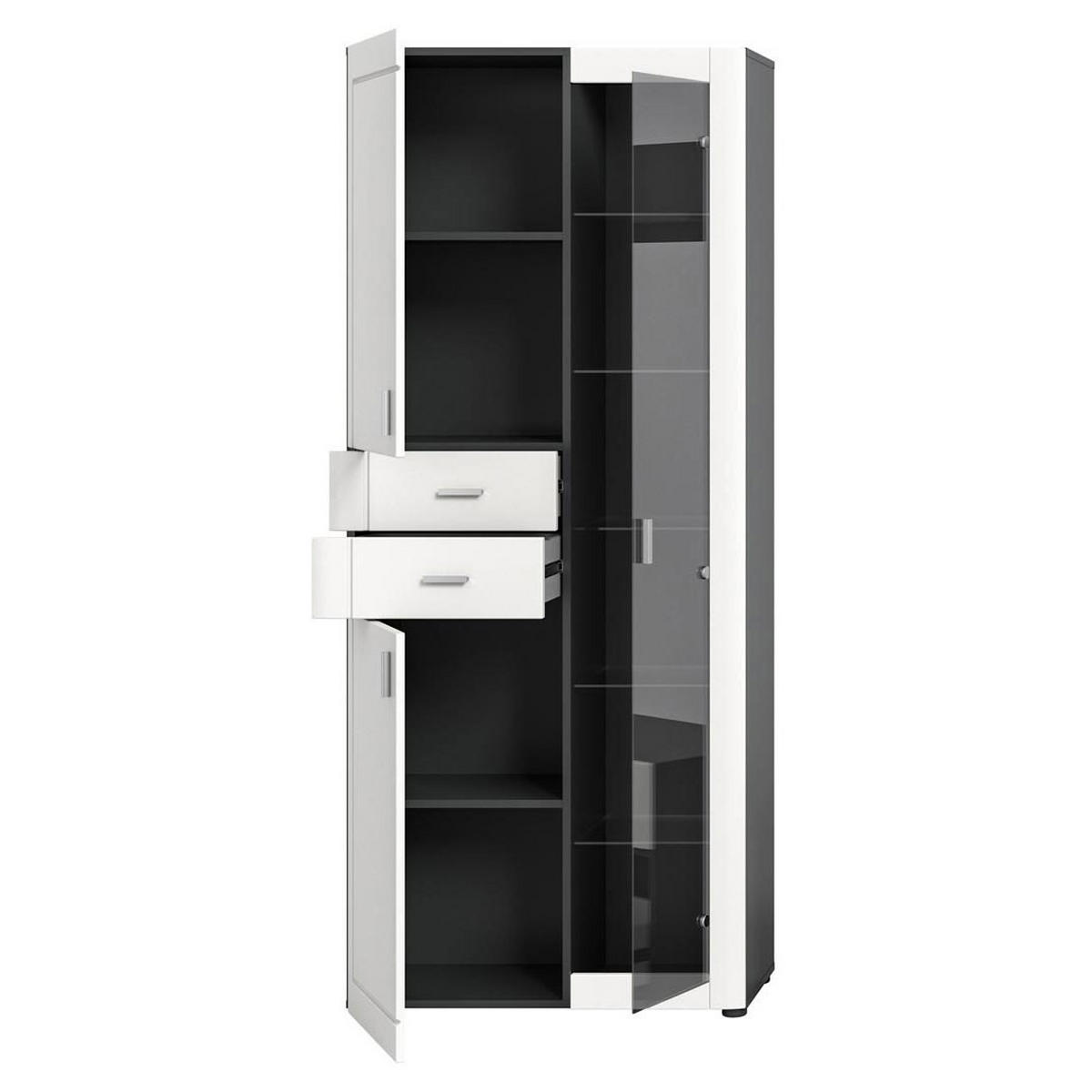 VITRINE Lago 34/80/194 cm - Weiß, Holzwerkstoff (80/194/34cm) - Xonox