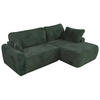 ECKSCHLAFSOFA CUBO L Grün Cord - rechts - Schwarz/Grün, Kunststoff/Textil (187/273cm) - MKS