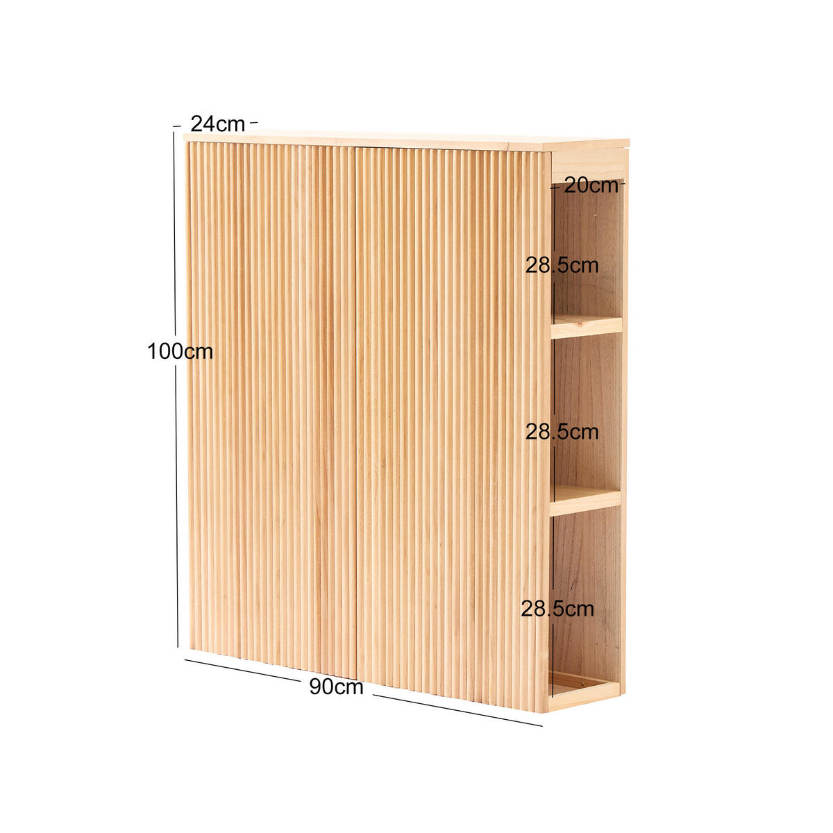 BETTKOPFTEIL Rechteckig 90 cm Holz - Braun, Holz (90/100/24cm) - Nordlys