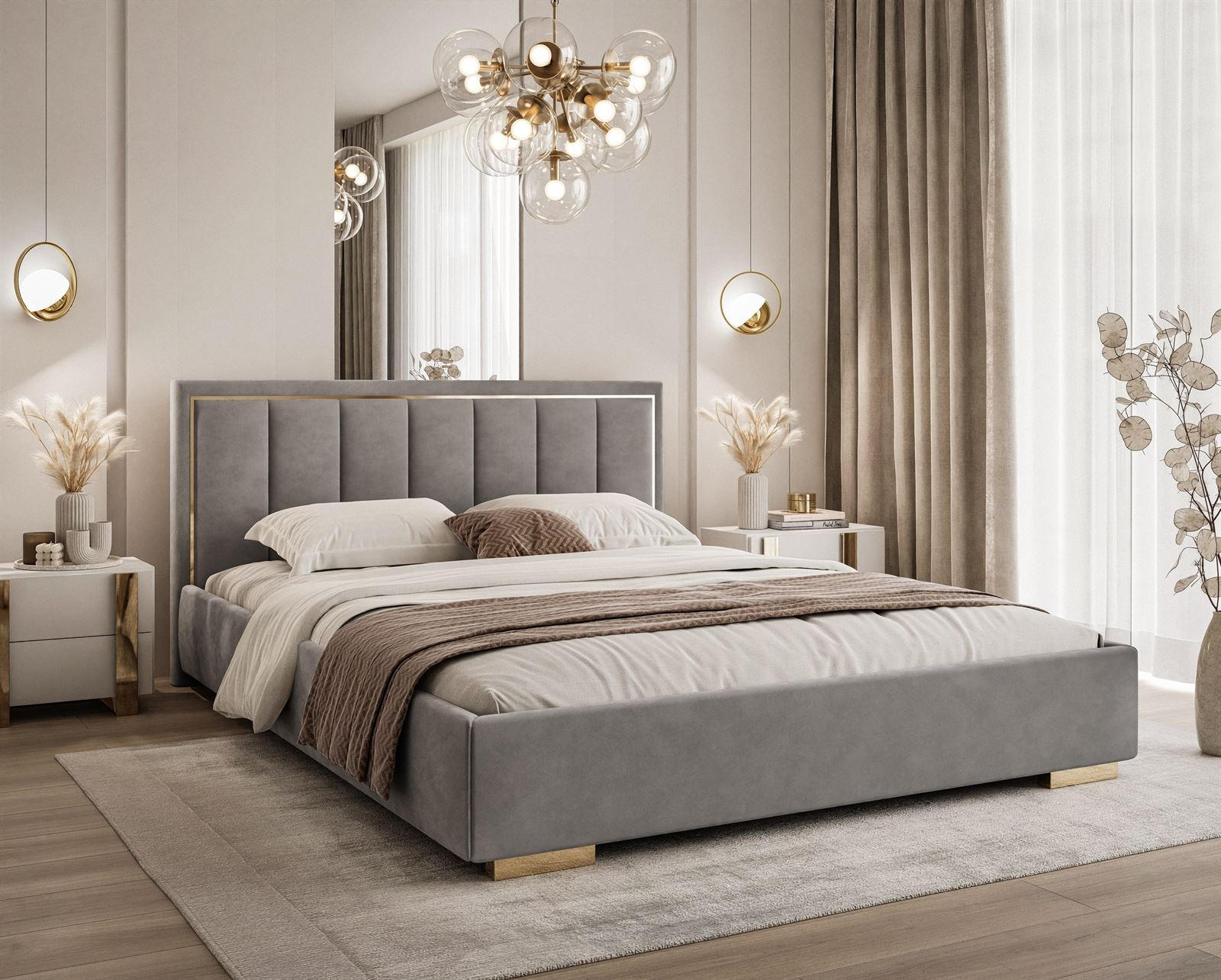 POLSTERBETT AURELIA 140x200 mit Stauraum für Bettwäsche und Rahmen Jasmine 90 - Dunkelgrau, Textil (140/200cm) - Lookway