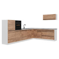 ECKKÜCHE R-Line, Goldkraft Eiche/Weiß, 327 x cm ohne Arbeitsplatte - Honigeiche/Weiß, Holzwerkstoff (327/143/46cm) - Vicco