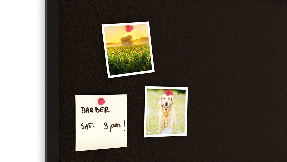 PINNWAND, Korktafel in Schwarz, 100x40 cm, Holzrahmen - Schwarz lackiert - Schwarz, Holz (100/40/1.5cm) - ALLboards