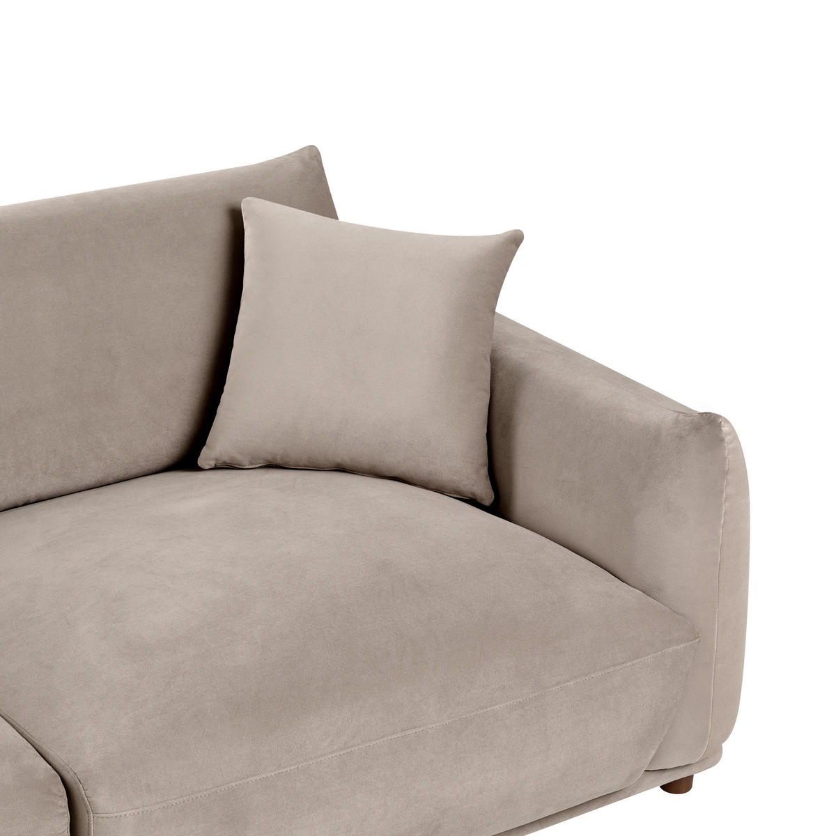 POHOVKA 3-místná Sametová látka Taupe Jubek - šedohnědá, textil (214/81/104cm) - Beliani