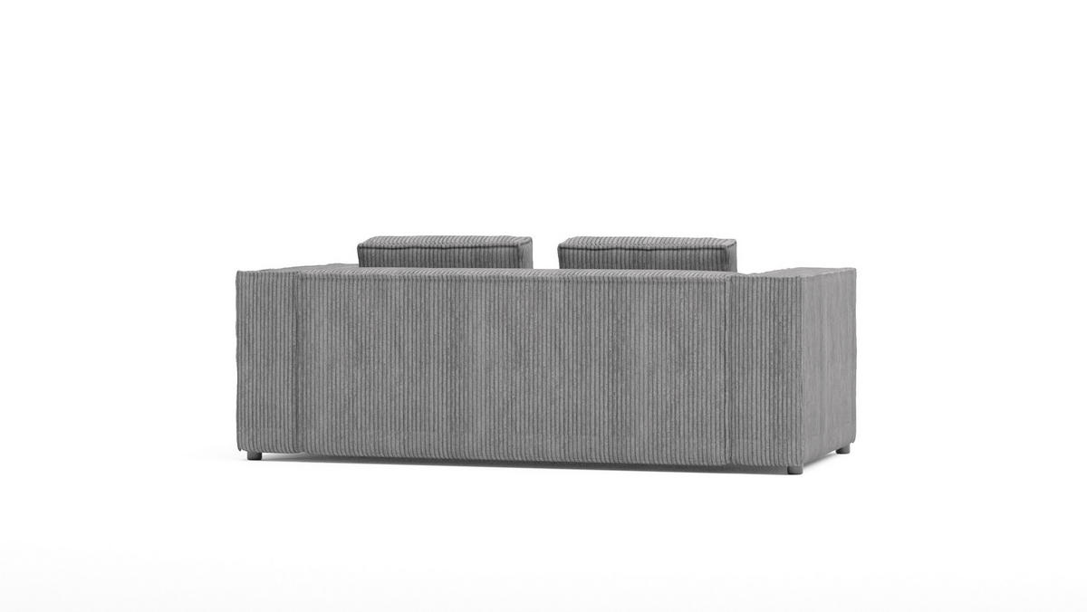 2-SITZER-SOFA Nova Hellgrau Cord - Hellgrau/Schwarz, Holz/Kunststoff (196/64/92cm) - S-Style Möbel