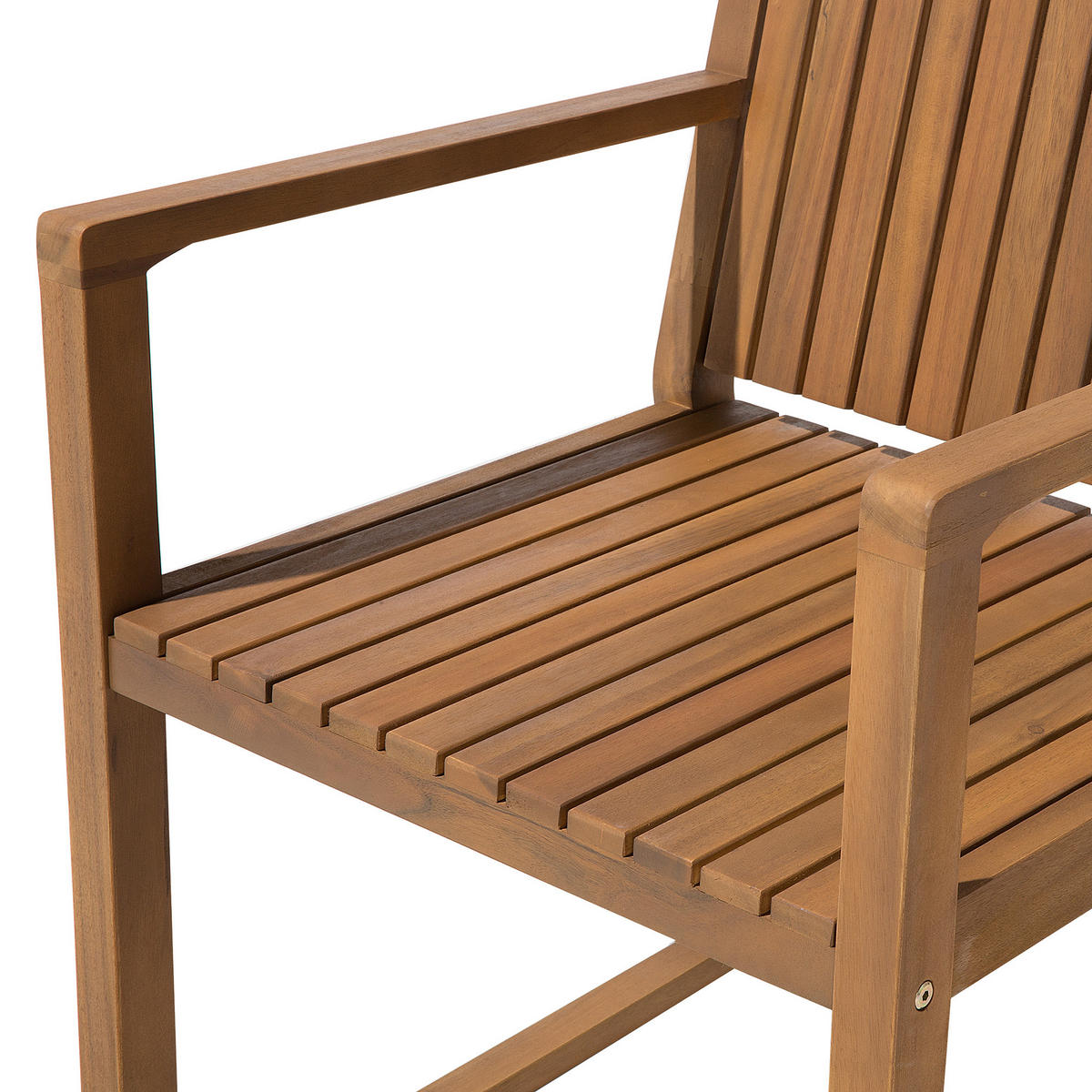 GARTENSTUHL Akazienholz Auflagen marineblau Sassari - Hellblau, Holz (54/80/59cm) - Beliani
