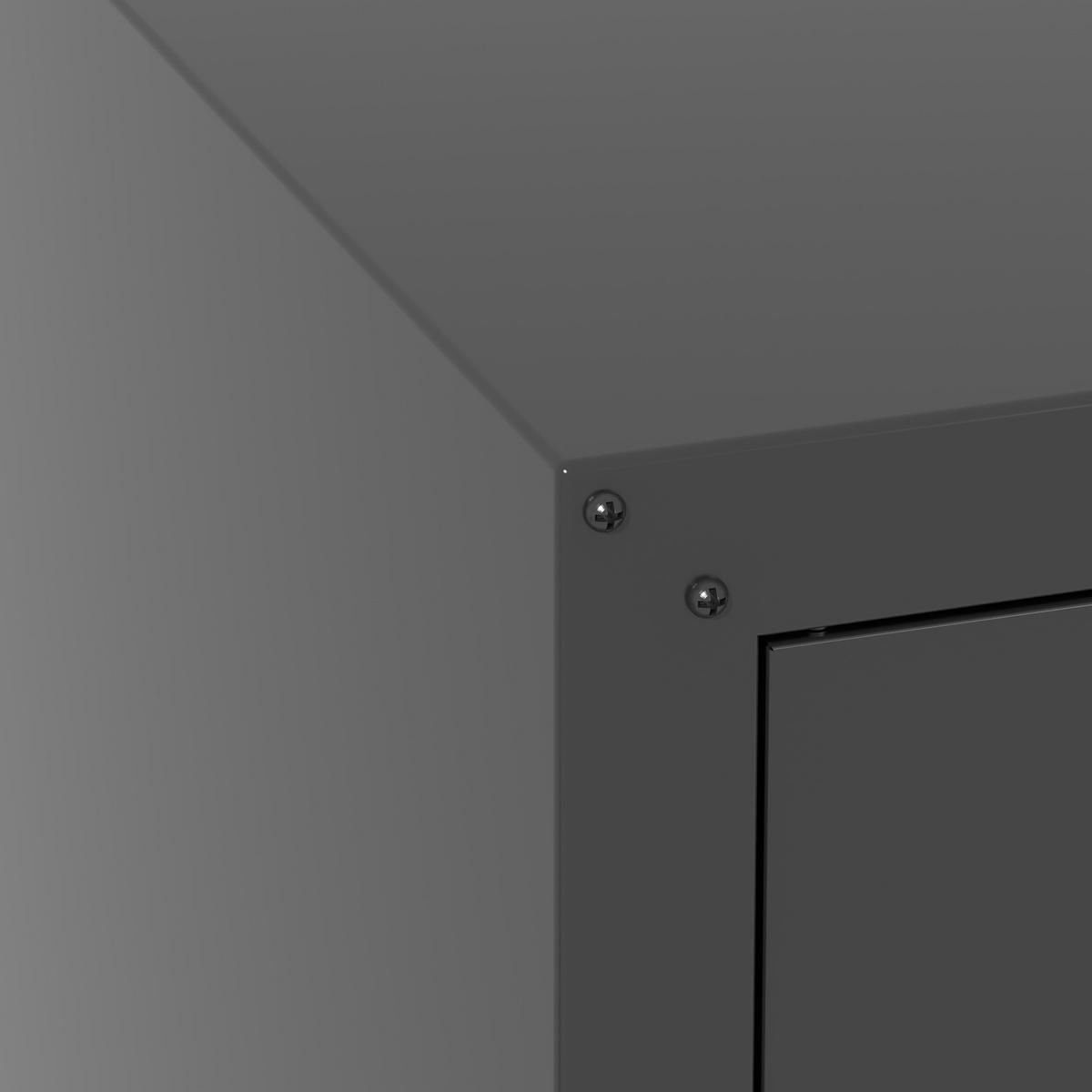 KOMBINATIONSMÖBEL – 77 cm hoch, mit abschließbarer Schranktür, einem verstellbaren Einlegeboden und einem offenen Fach (Selbstmontage erforderlich). - Schwarz, Metall (30/76.99/75cm) - DCA