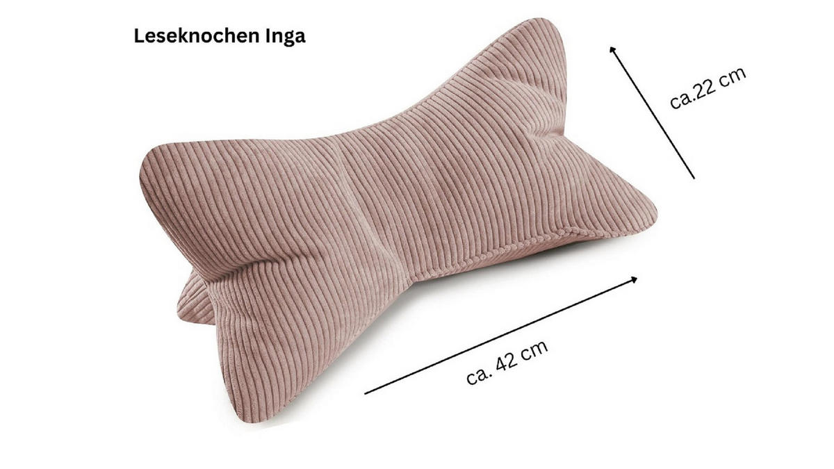 KISSEN Leseknochen Inga rose - Altrosa, Textil (22/42cm) - Magma Heimtexx