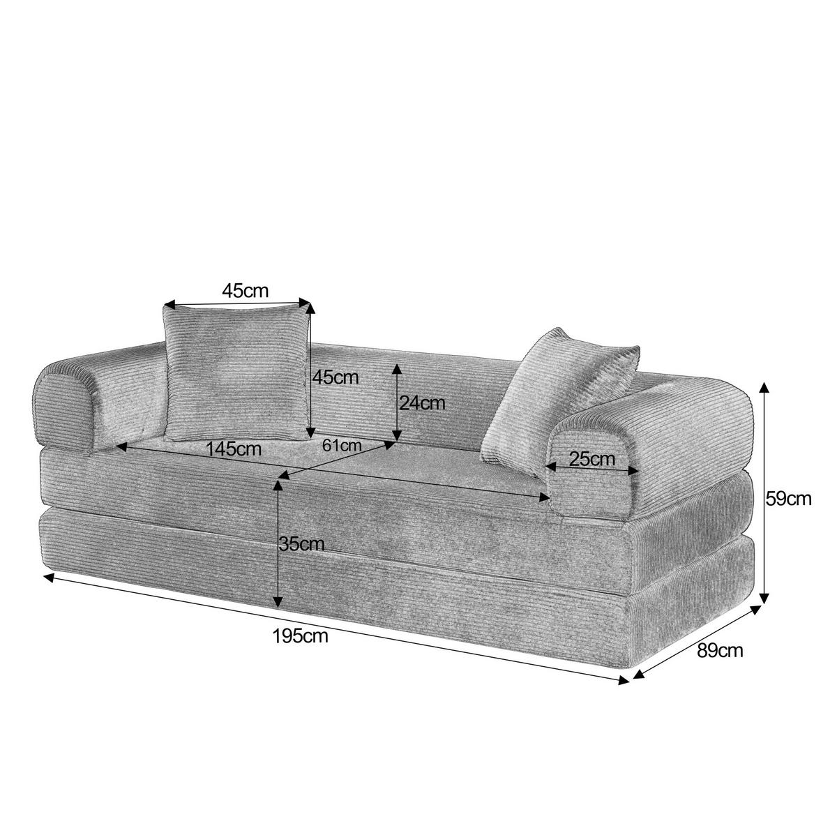 SCHLAFSOFA modular Beige - Beige, Kunststoff (89/59/195cm) - Meubliv