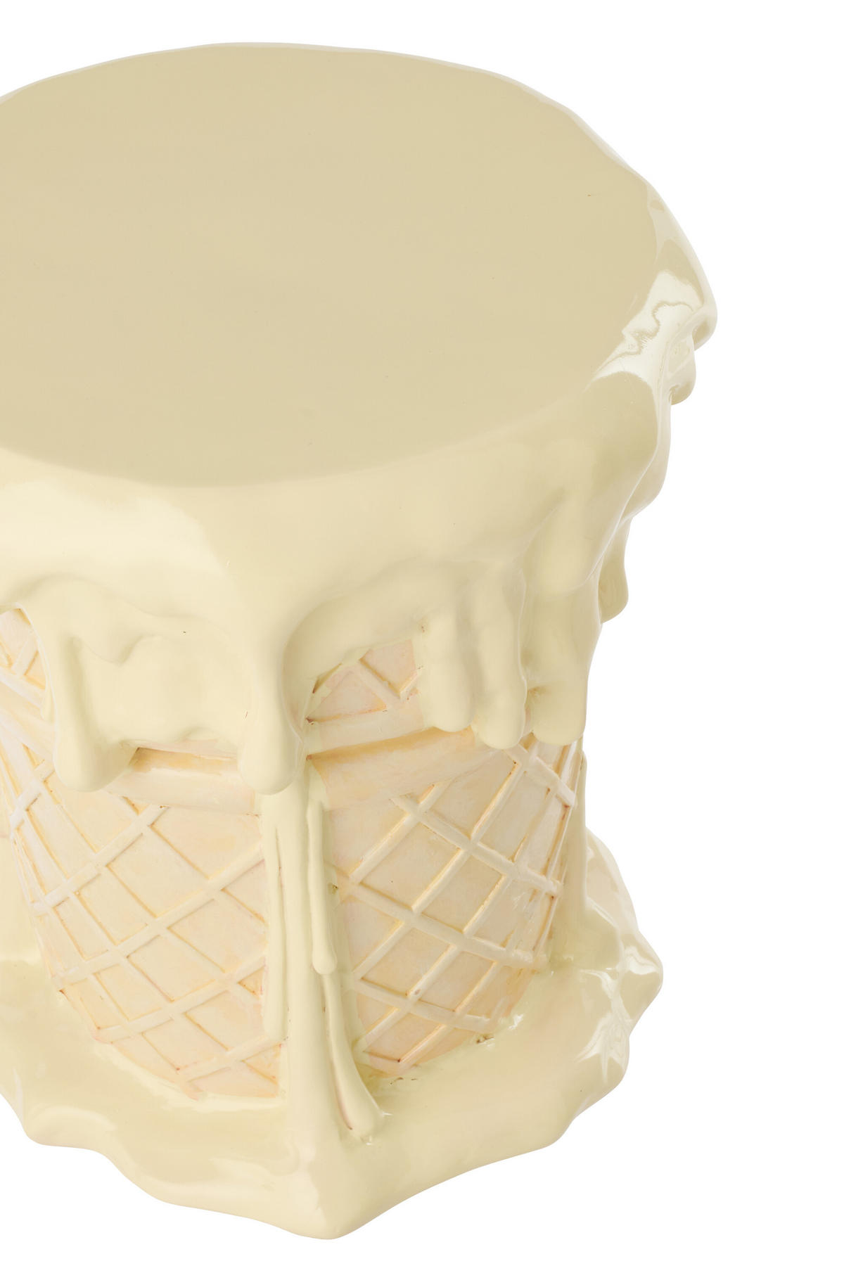 BEISTELLTISCH EISCREME Orange - Orange, Glas/Naturmaterialien (36.5/36/38.5cm) - J-Line
