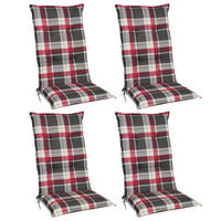 HOCHLEHNERAUFLAGE Sunny RK 120/50/6cm Bordeaux-Kariert 4tlg - Bordeaux, Textil (50/6/100cm) - Beautissu 