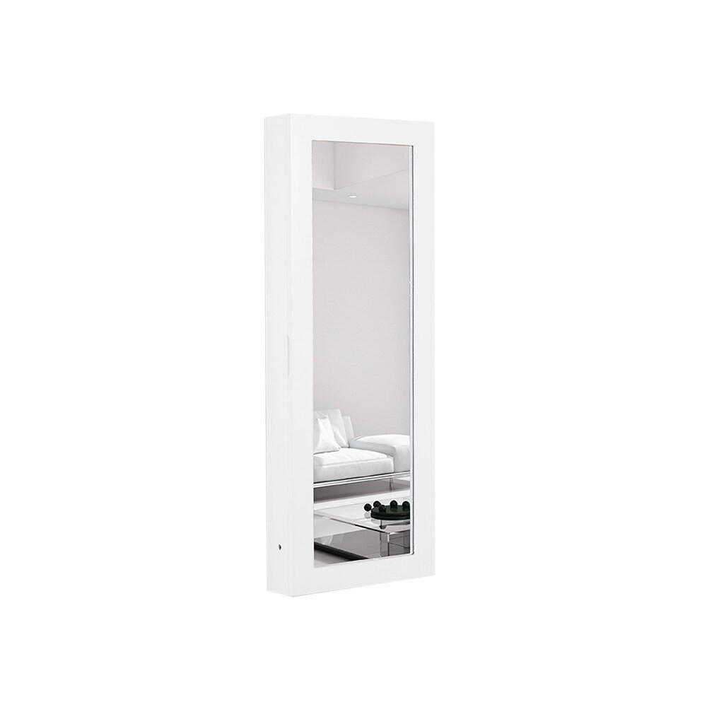 BÜGELBRETTSCHRANK DE-37977 mit Spiegel und Aufbewahrung Weiß - Weiß, Holzwerkstoff (95.5/9.5/35.5cm) - ComfortXL