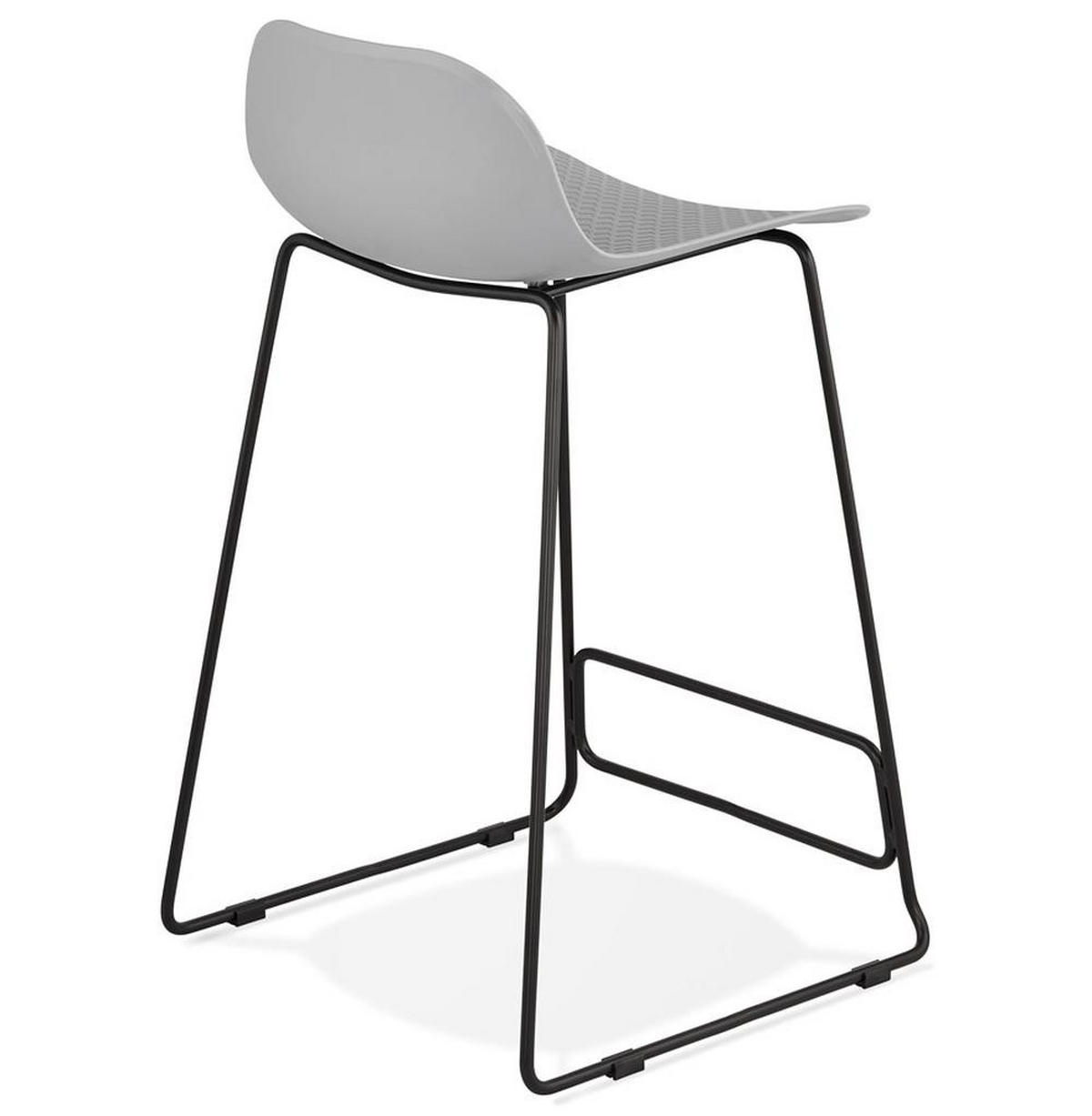 SITZHOCKER Kunststoff Metallgestell Sitzhöhe 66cm Industriedesign JORALI MINI, Grau-Schwarz 48x53x85 cm - Schwarz/Grau, Kunststoff/Metall (48/85/53cm) - KADIMA DESIGN