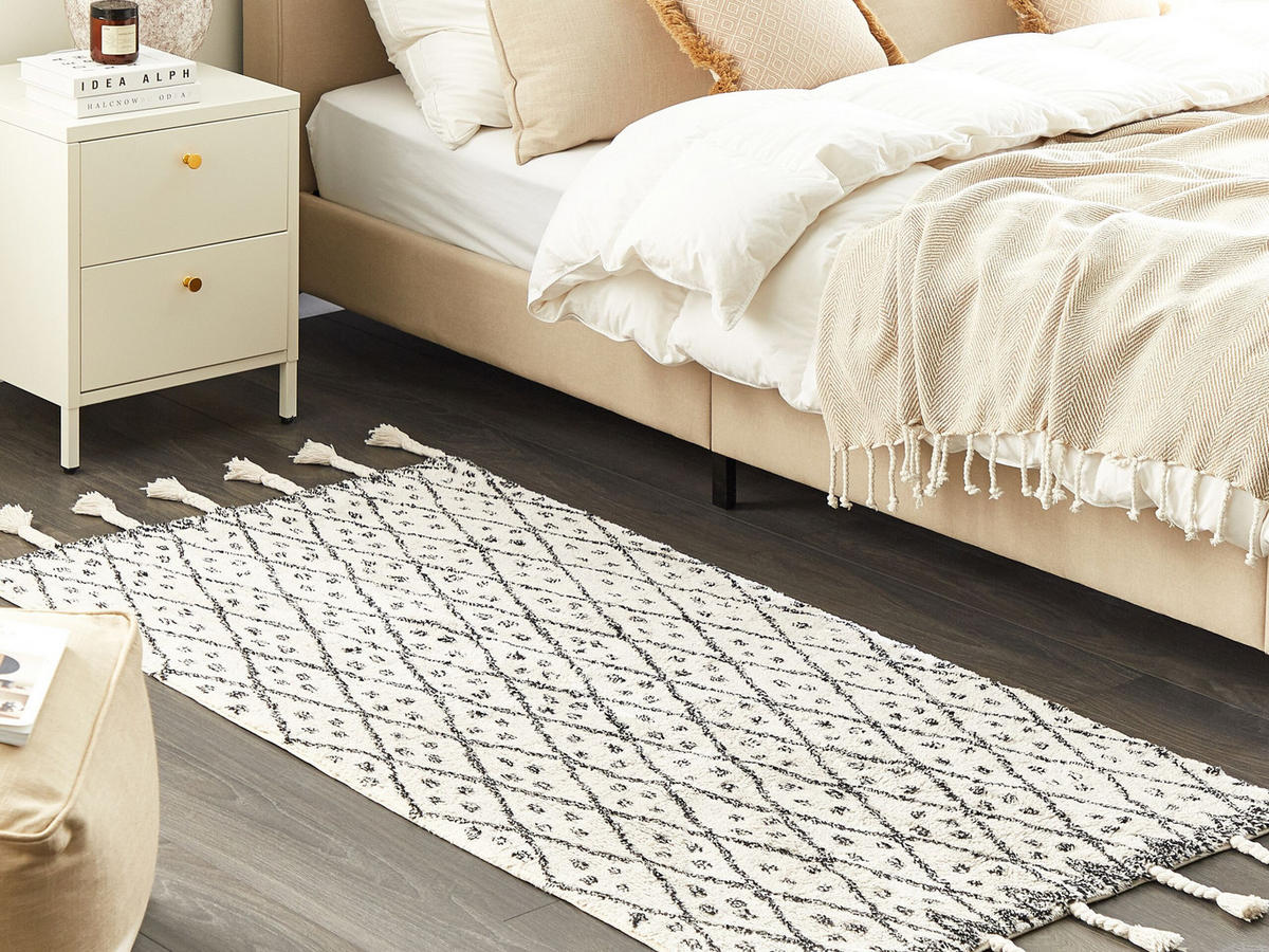 KURZFLOR-TEPPICH Agadir 150/80 cm - Weiß, Textil (80/150cm) - Beliani