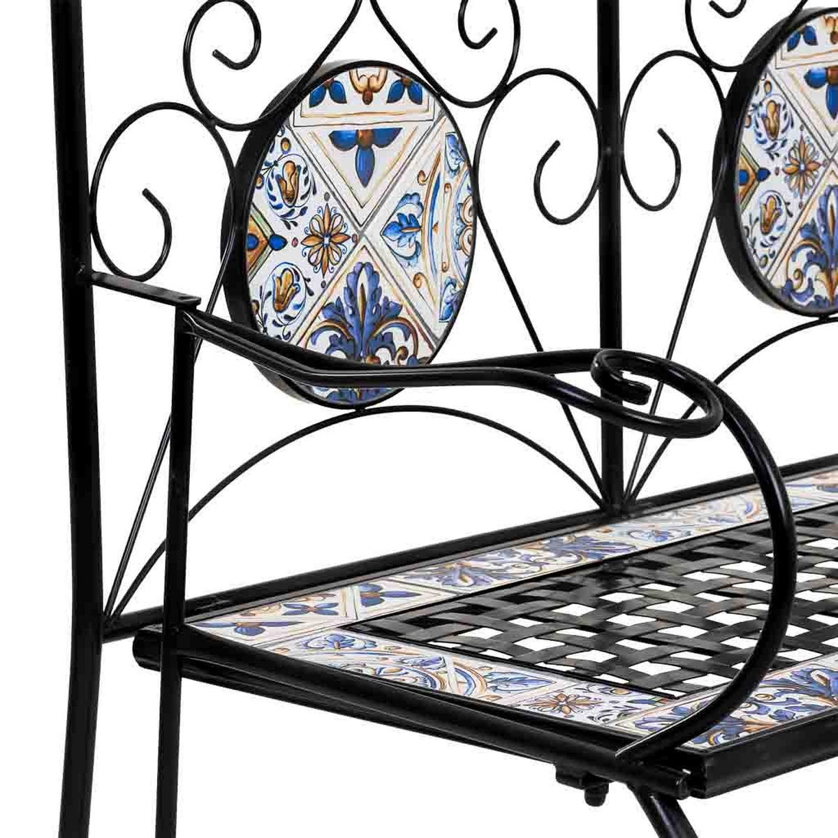 BANK, schwarz, 110x50x88cm - Schwarz, Metall (110/88/50cm) - Wanderlust