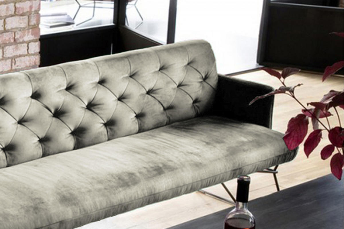 ESSZIMMERBANK CHARME Silber Velvet - Silberfarben, Textil (206/85/68cm) - KAWOLA