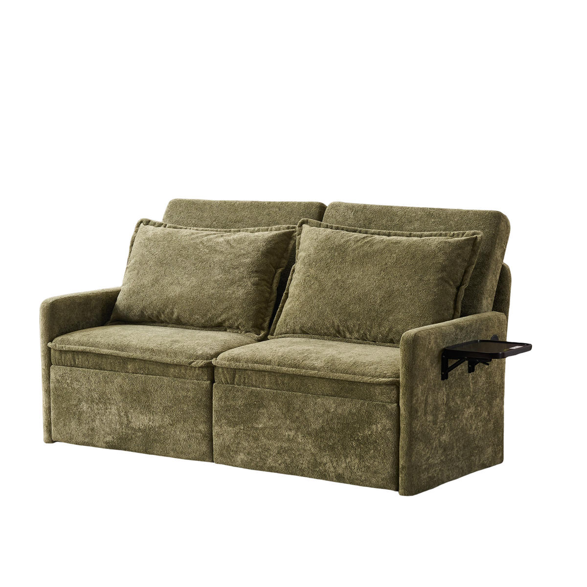SCHLAFSOFA 172.5/71/95 cm Grün mit USB-Anschluss, 5-fach verstellbarer Rückenlehne und Stauraum - Grün, Textil (71/95/172.5cm) - Oxeza