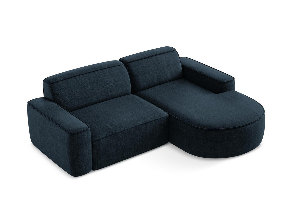 ECKSOFA Links Strukturstoff Grün - Schwarz/Olivgrün, Holzwerkstoff/Kunststoff (224/166cm) - LaMiaSofa