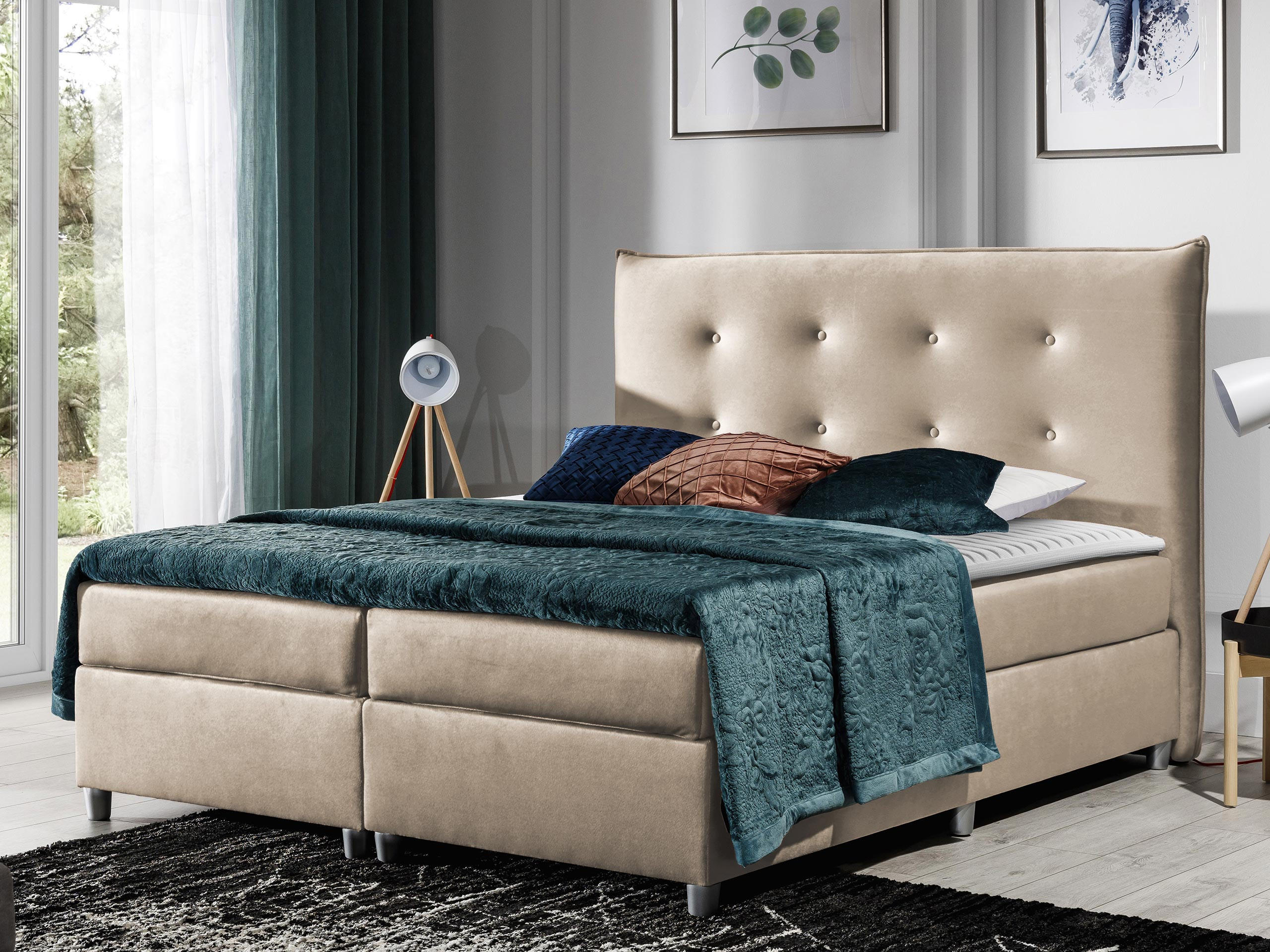 BOXBETT Prato - Beige, Holz (120/200cm) - MIRJAN24
