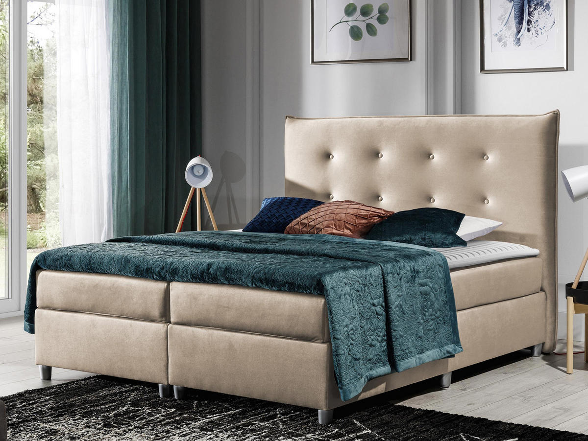BOXBETT Prato - Beige, Holz (200/200cm) - MIRJAN24