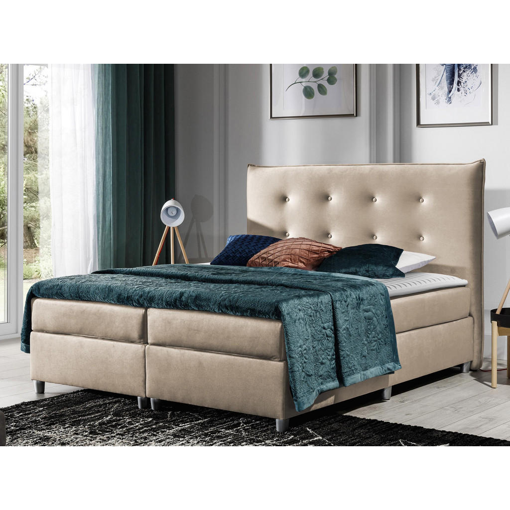Thumbnail - Mirjan24 Boxbett, Beige, Holz, H3, 180x200 cm, Schlafzimmer, Betten, Boxspringbetten