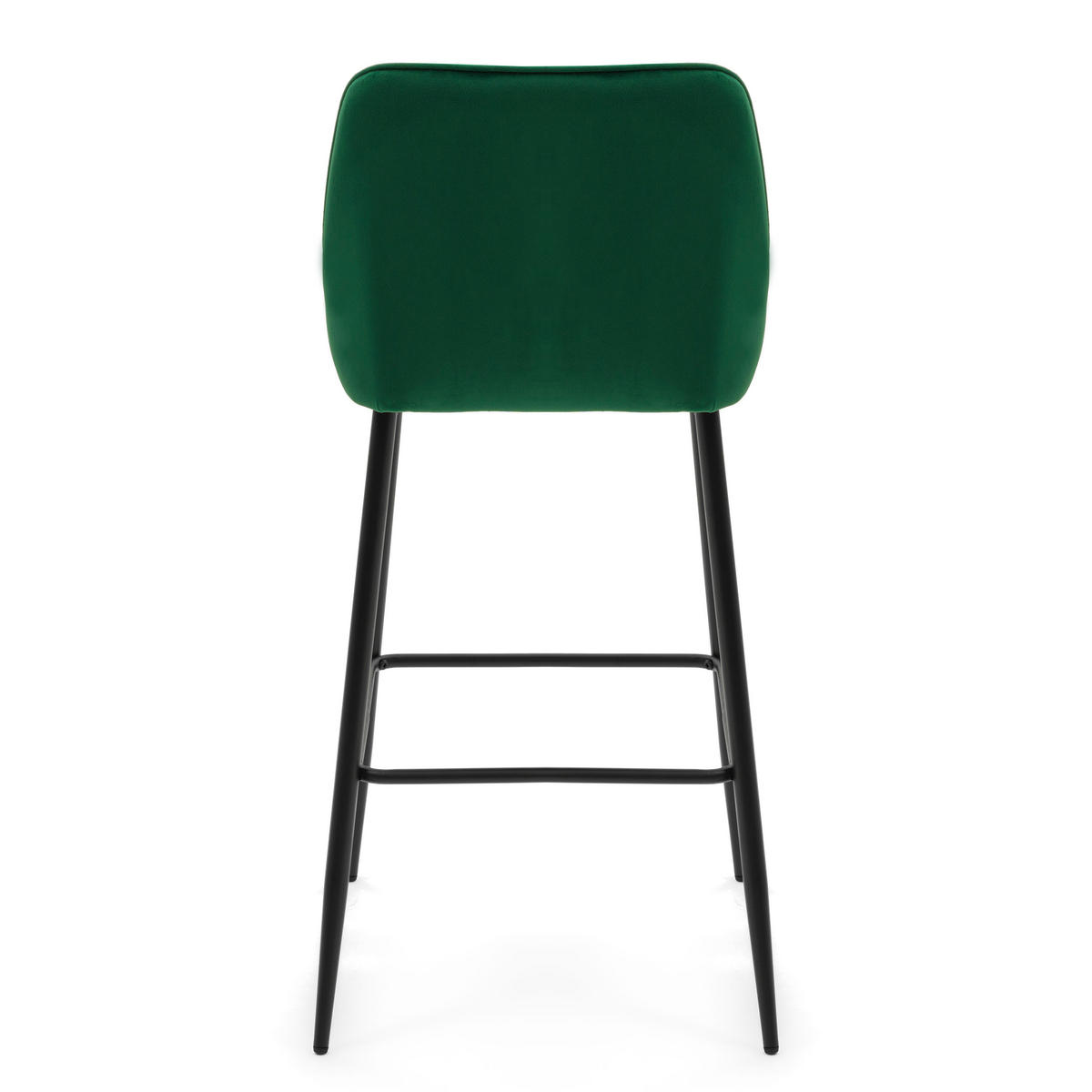 BARHOCKER VASTO gepolstert mit Steppung - grün - Samt Velours - Schwarz/Grün, Metall (50/102/55cm) - NEW HOME