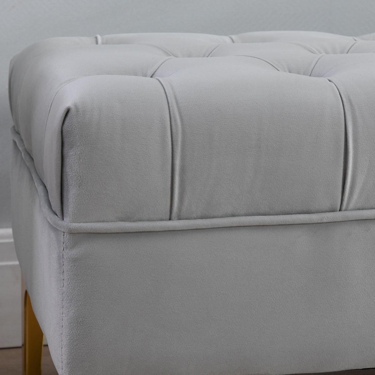 SITZBANK - Grau, Textil/Metall (118/45/42cm) - Jamb