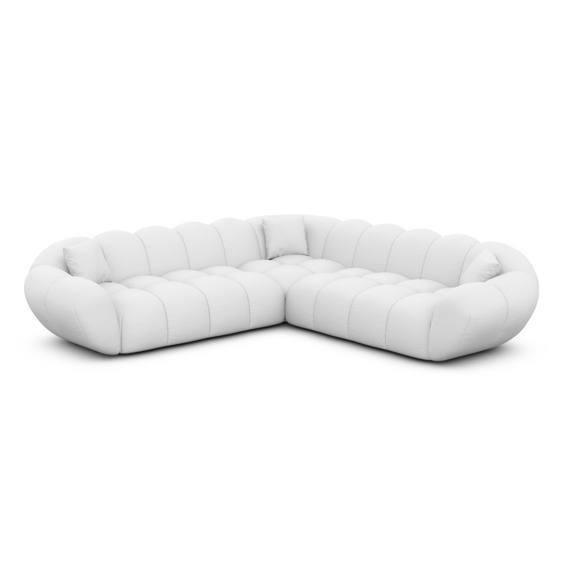 ECKSOFA Liva Weiß Kunstleder - Weiß, Kunststoff (258/258cm) - VAROYAL