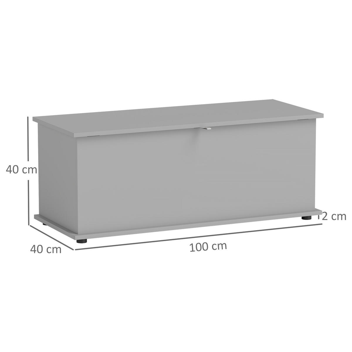 KISSENBOX DE-12477 mit klappdeckel 100/40/40 cm Grau - Grau, Holzwerkstoff (40/40/100cm) - ComfortXL