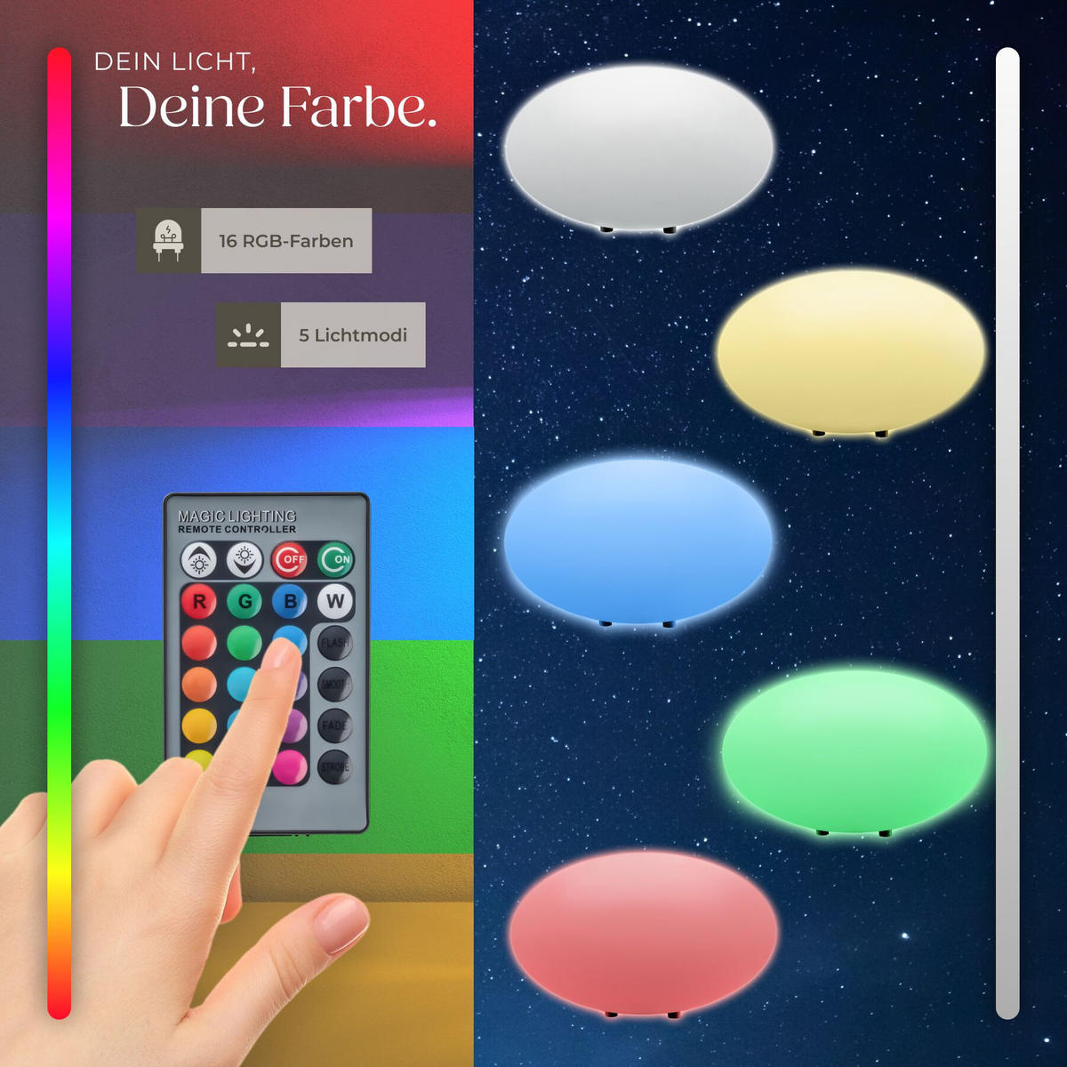 KUGELLEUCHTE Luminous Eye, inklusive Erdspieß, weiß - Weiß, Kunststoff (35/35/21.5cm) - tectake