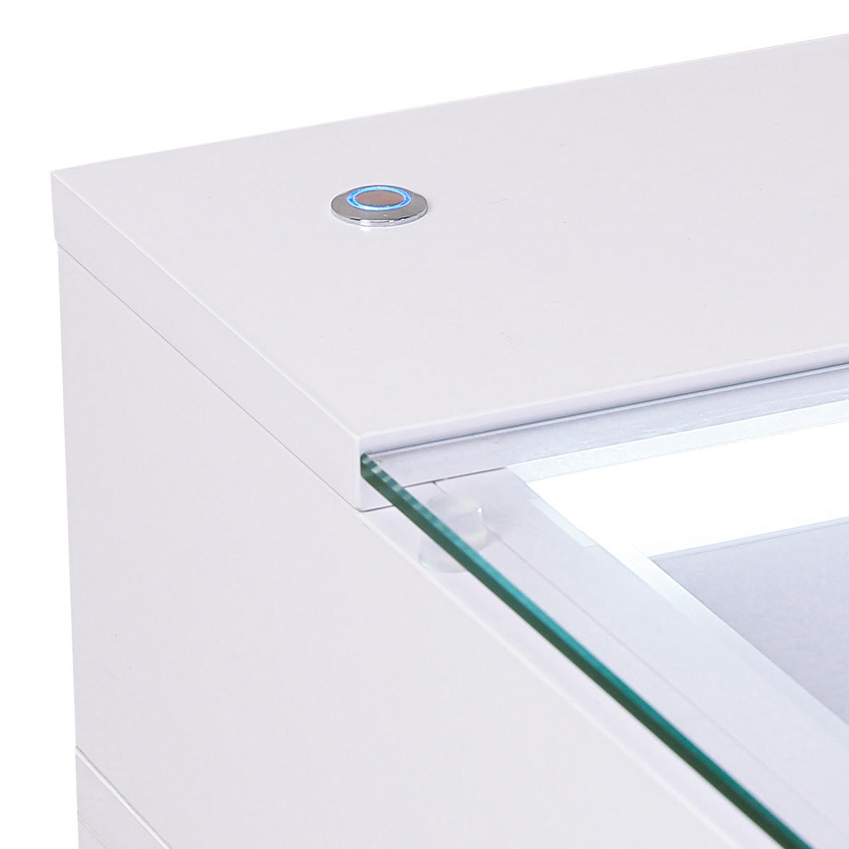 SCHMINKTISCH mit 6 Schubladen 92/55/81 CM und LED Beleuchtung Schminkspiegel 30 x 41 CM - Weiß, Holz (55/81/92cm) - VANITII