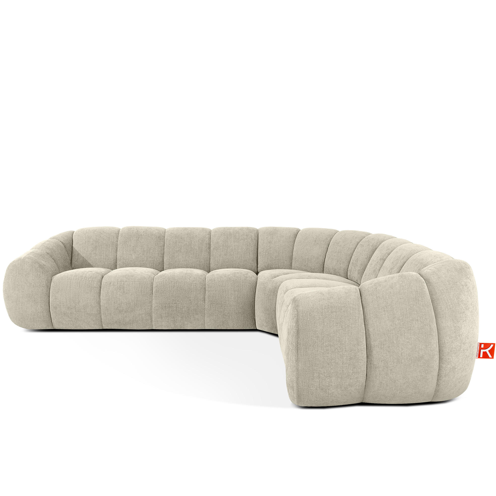 ECKSOFA RECHTS FLAVA, Ecru - Ecru, Holz/Holzwerkstoff (310/270cm) - KONSIMO®